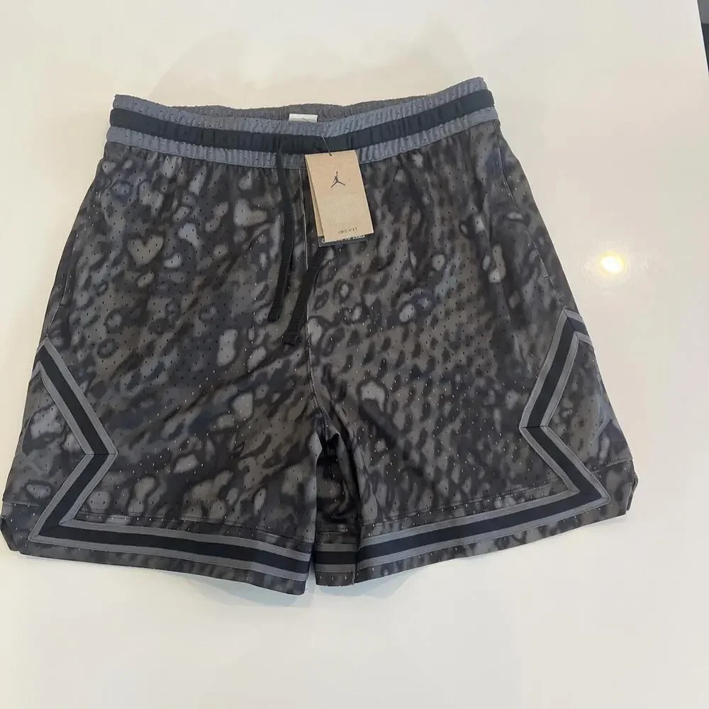 Nike Jordan Shorts Mens Small Black AOP Diamond Pattern Dri Fit FN5862-010